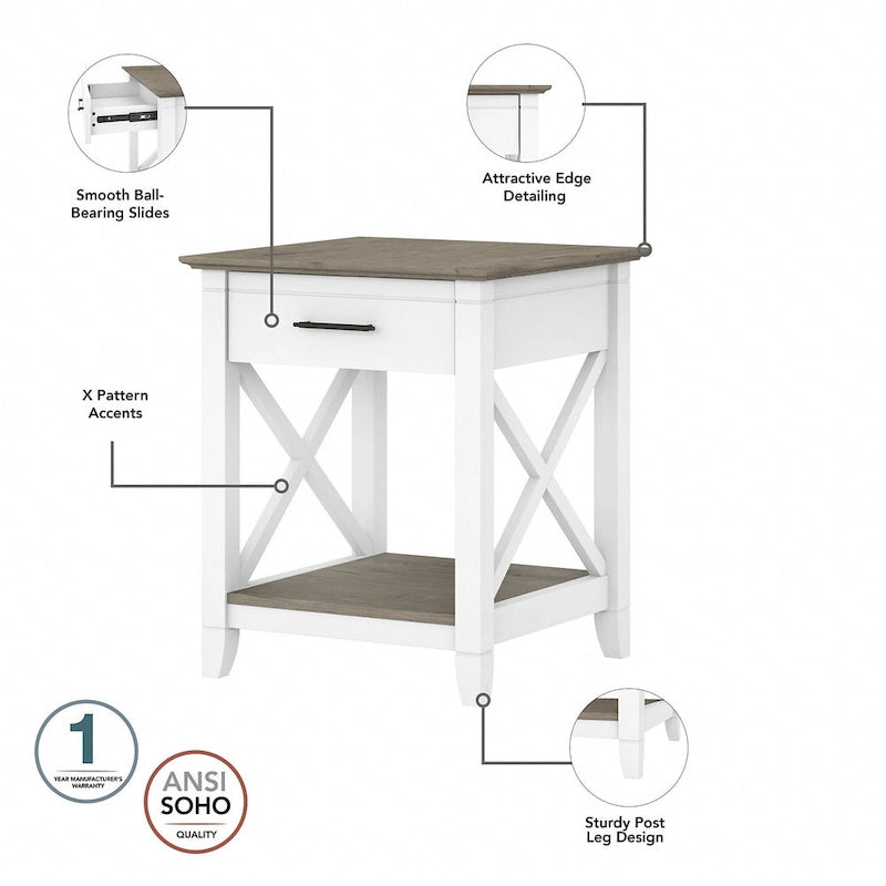 Comodino con cassetto e ripiano Coastal Box