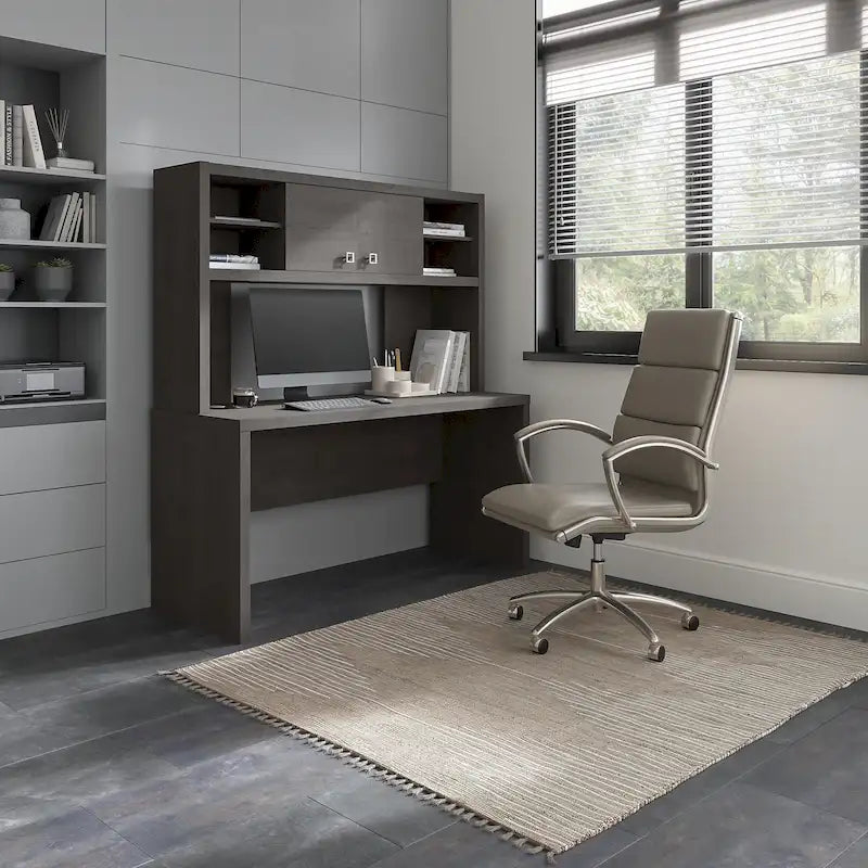 Scrivania a Credenza 60W con Libreria Superiore