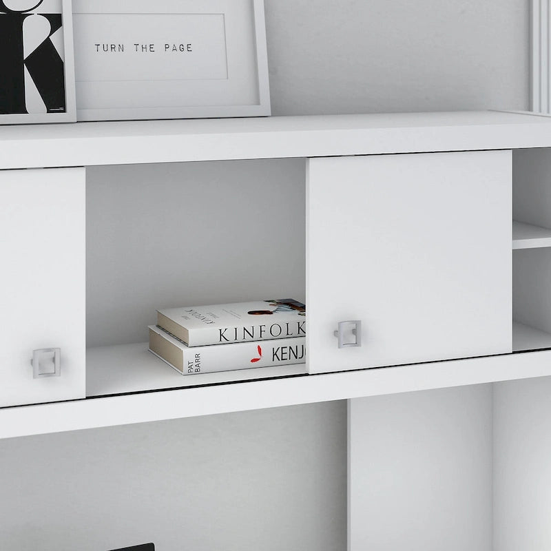 Scrivania a Credenza 60W con Libreria Superiore