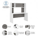 Scrivania a Credenza 60W con Libreria Superiore