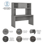 Scrivania a Credenza 60W con Libreria Superiore