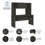 Scrivania a Credenza 60W con Libreria Superiore