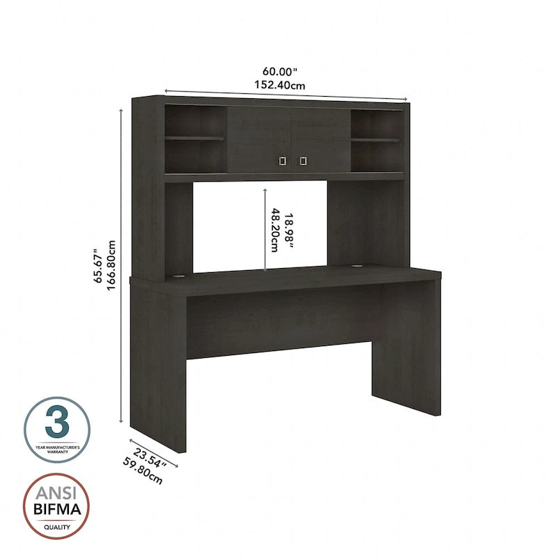 Scrivania a Credenza 60W con Libreria Superiore