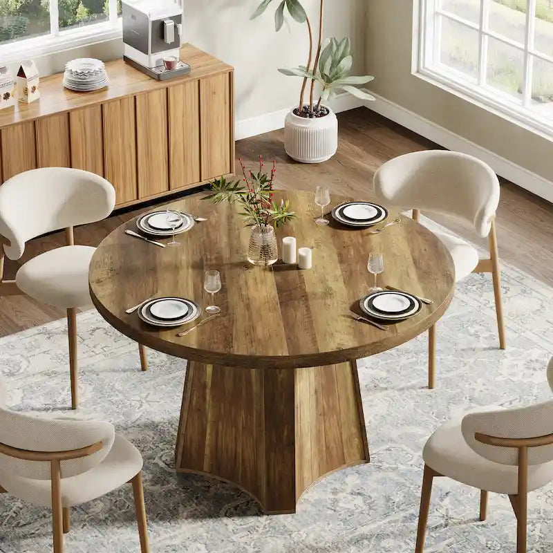 Tavolo da pranzo rotondo da 119 cm per 4-6 persone