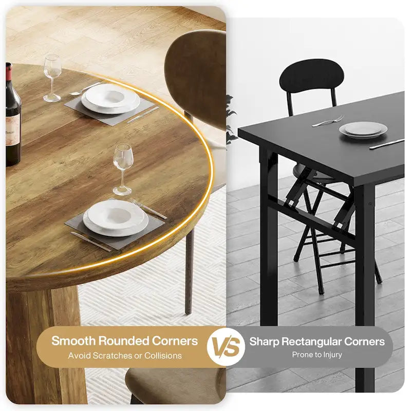 Tavolo da pranzo rotondo da 119 cm per 4-6 persone