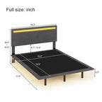 Struttura letto a piattaforma flottante Full/Queen con rivestimento in velluto e testiera trapuntata a canali