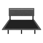 Struttura letto a piattaforma flottante Full/Queen con rivestimento in velluto e testiera trapuntata a canali