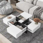 Tavolino Quadrato con Scomparti Nascosti - 80 x 80 x 35 cm