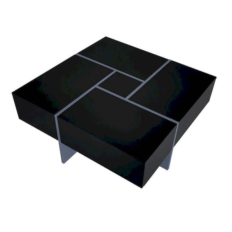Tavolino Quadrato con Scomparti Nascosti - 80 x 80 x 35 cm