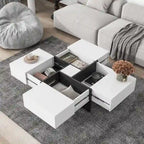 Tavolino Quadrato con Scomparti Nascosti - 80 x 80 x 35 cm