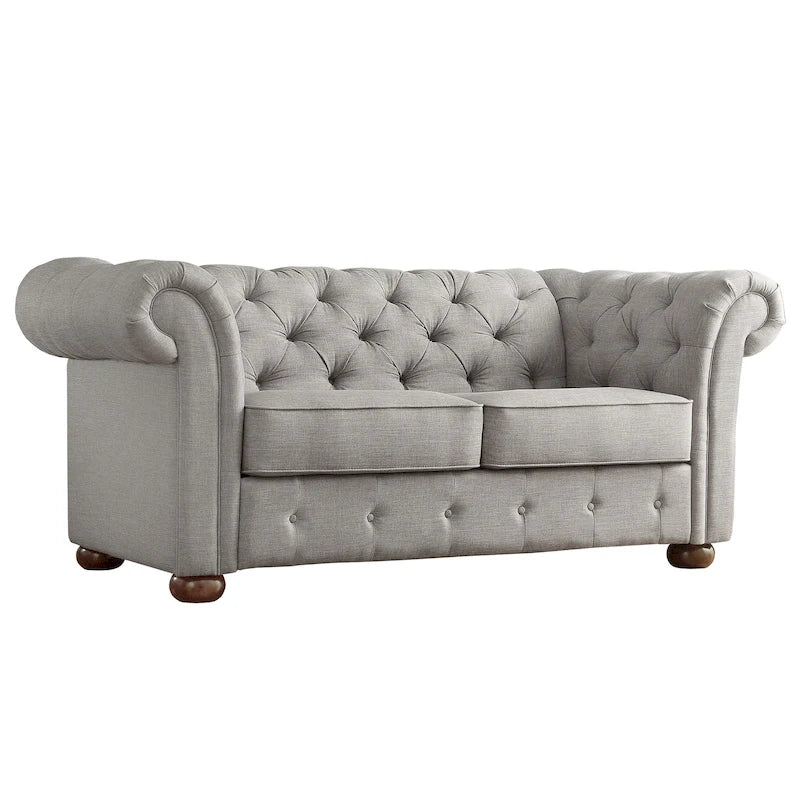 Divanetto Chesterfield Tufted con Braccioli a Riccio