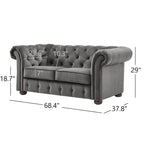 Divanetto Chesterfield Tufted con Braccioli a Riccio
