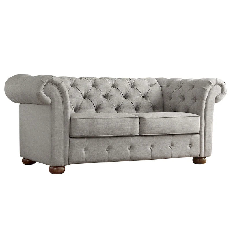 Divanetto Chesterfield Tufted con Braccioli a Riccio