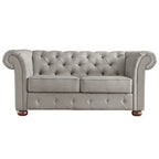 Divanetto Chesterfield Tufted con Braccioli a Riccio