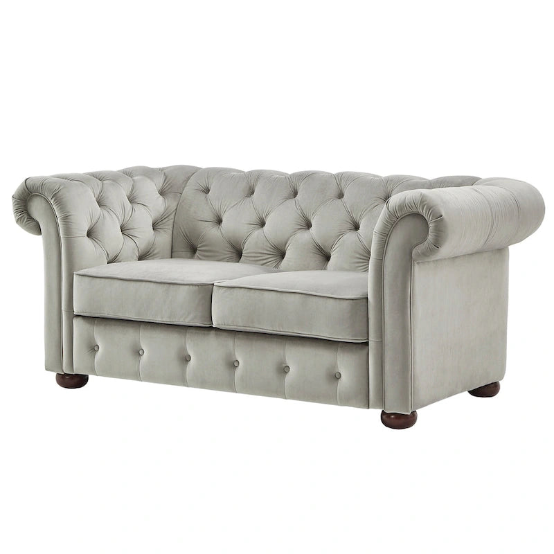 Divanetto Chesterfield Tufted con Braccioli a Riccio
