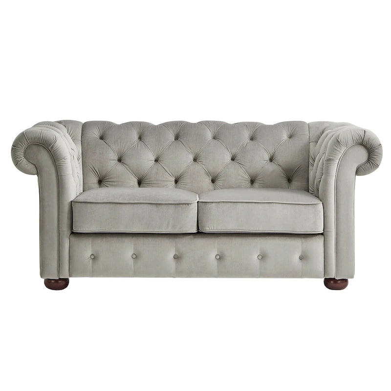 Divanetto Chesterfield Tufted con Braccioli a Riccio