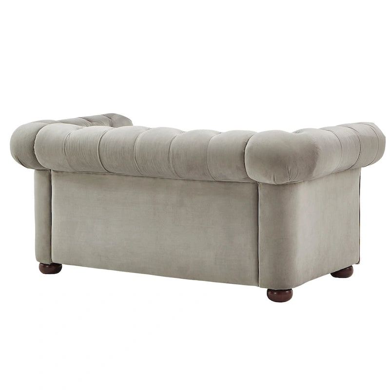 Divanetto Chesterfield Tufted con Braccioli a Riccio