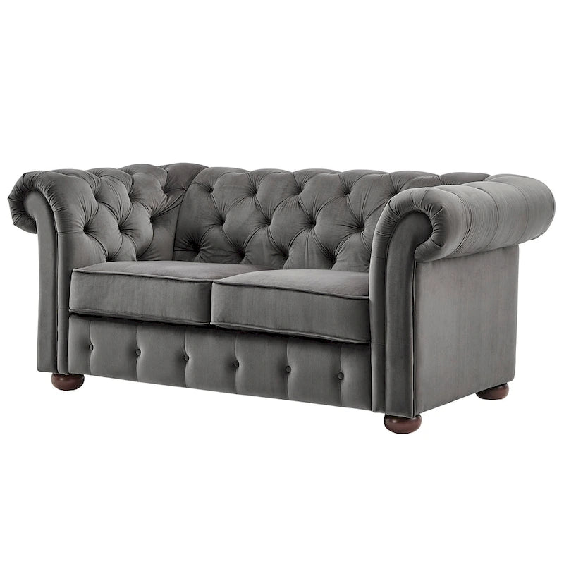 Divanetto Chesterfield Tufted con Braccioli a Riccio