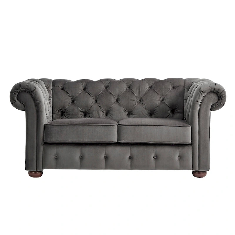 Divanetto Chesterfield Tufted con Braccioli a Riccio
