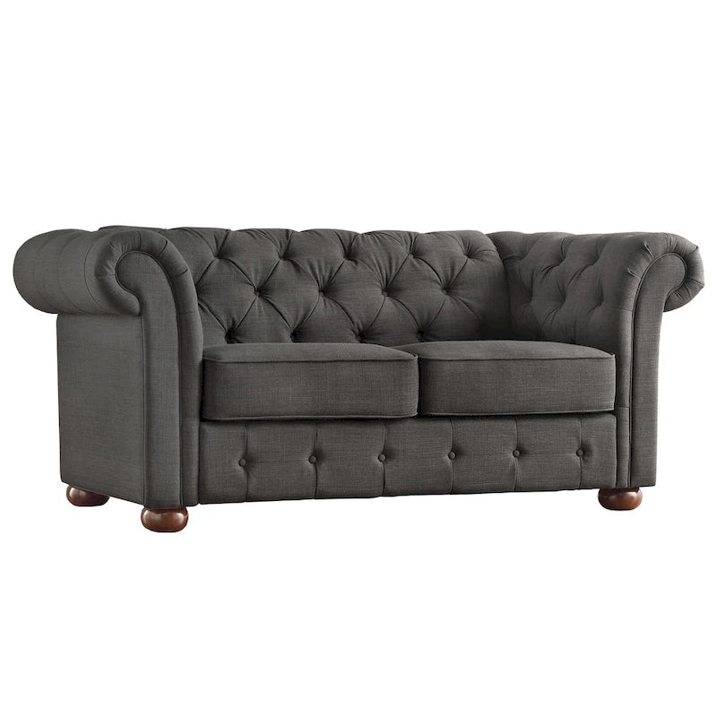 Divanetto Chesterfield Tufted con Braccioli a Riccio