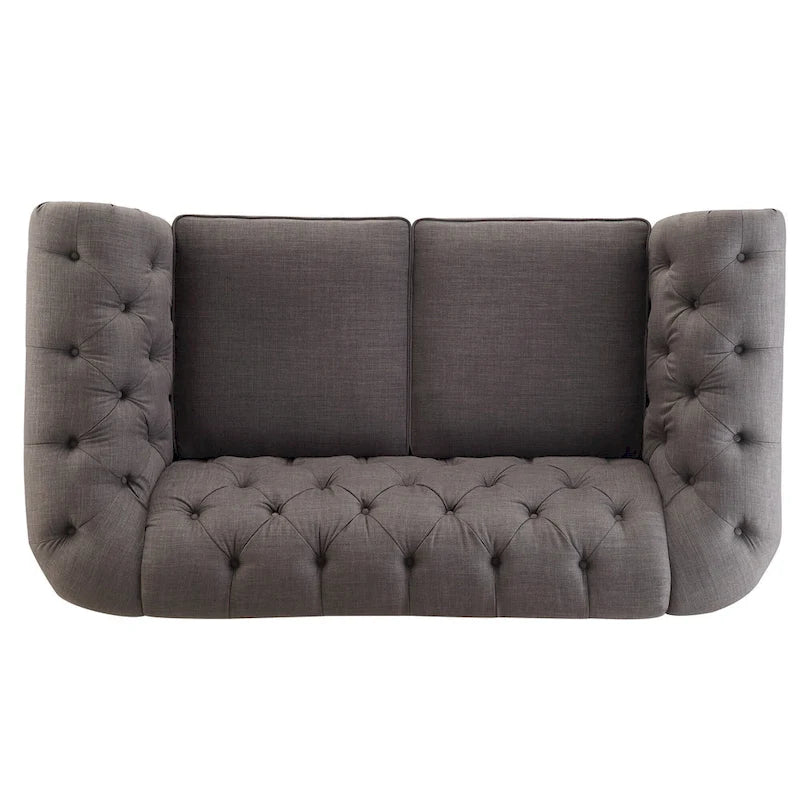 Divanetto Chesterfield Tufted con Braccioli a Riccio