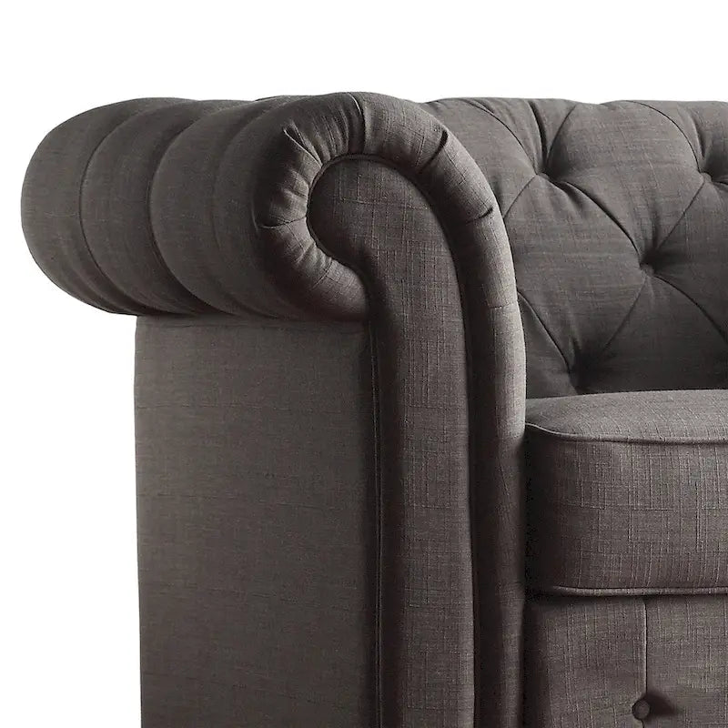 Divanetto Chesterfield Tufted con Braccioli a Riccio