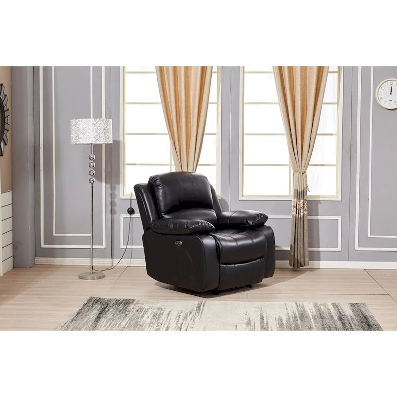 Divano Reclinabile Elettrico in Cuoio Rigenerato 8018