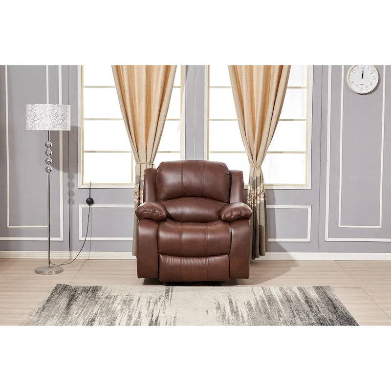 Divano Reclinabile Elettrico in Cuoio Rigenerato 8018