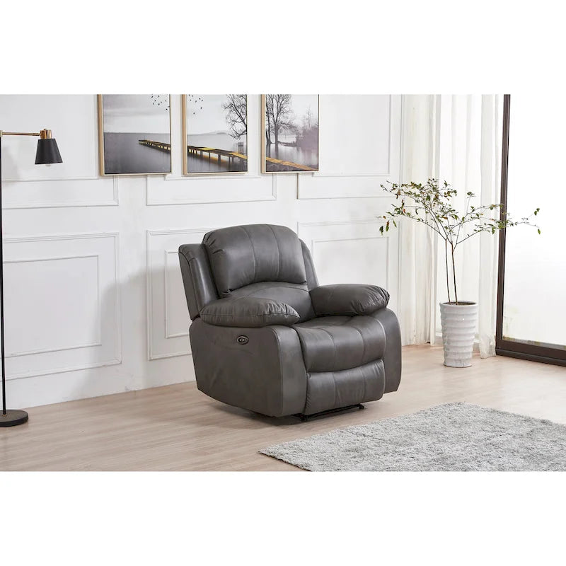 Divano Reclinabile Elettrico in Cuoio Rigenerato 8018