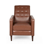 Poltrona reclinabile capitonné in similpelle stile Mid-Century