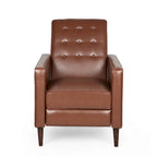 Poltrona reclinabile capitonné in similpelle stile Mid-Century