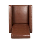 Poltrona reclinabile capitonné in similpelle stile Mid-Century
