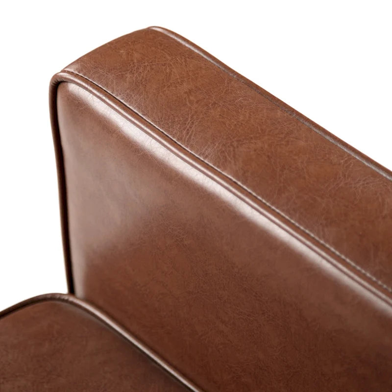Poltrona reclinabile capitonné in similpelle stile Mid-Century