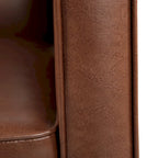 Poltrona reclinabile capitonné in similpelle stile Mid-Century