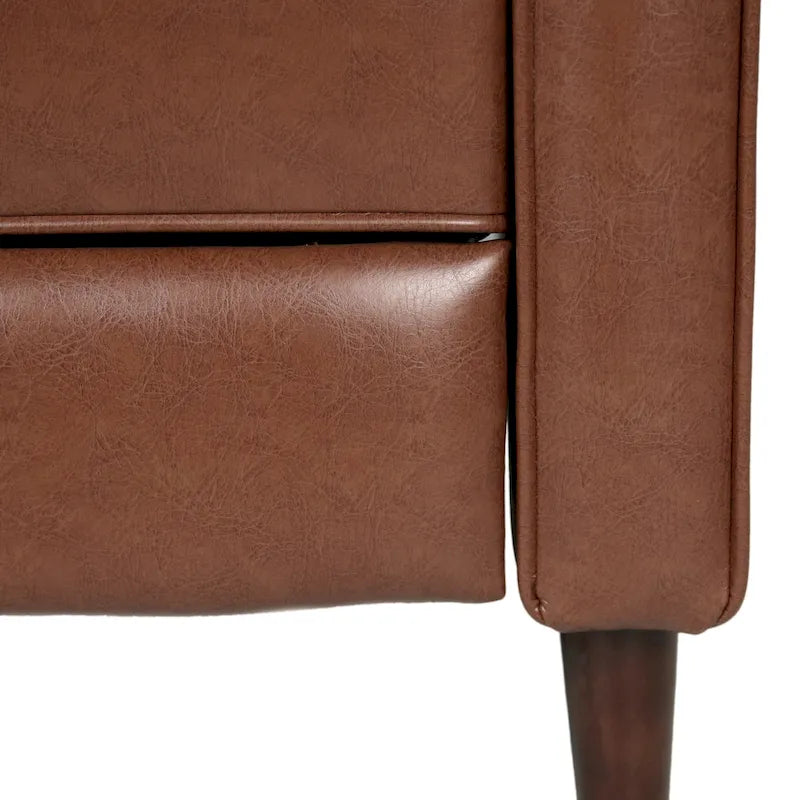 Poltrona reclinabile capitonné in similpelle stile Mid-Century