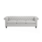 Divano Chesterfield trapuntato grigio