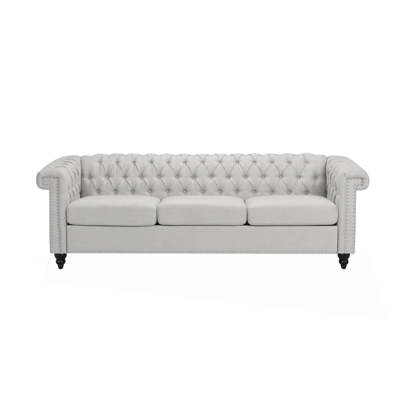 Divano Chesterfield trapuntato grigio