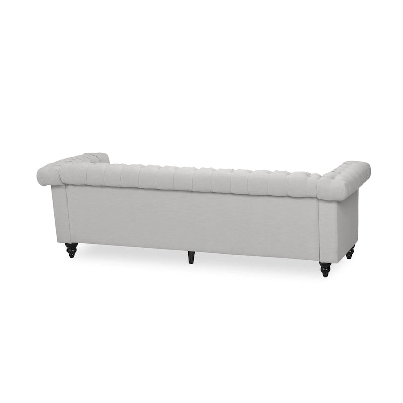 Divano Chesterfield trapuntato grigio