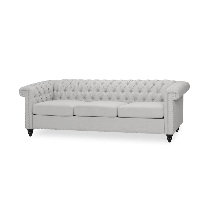 Divano Chesterfield trapuntato grigio