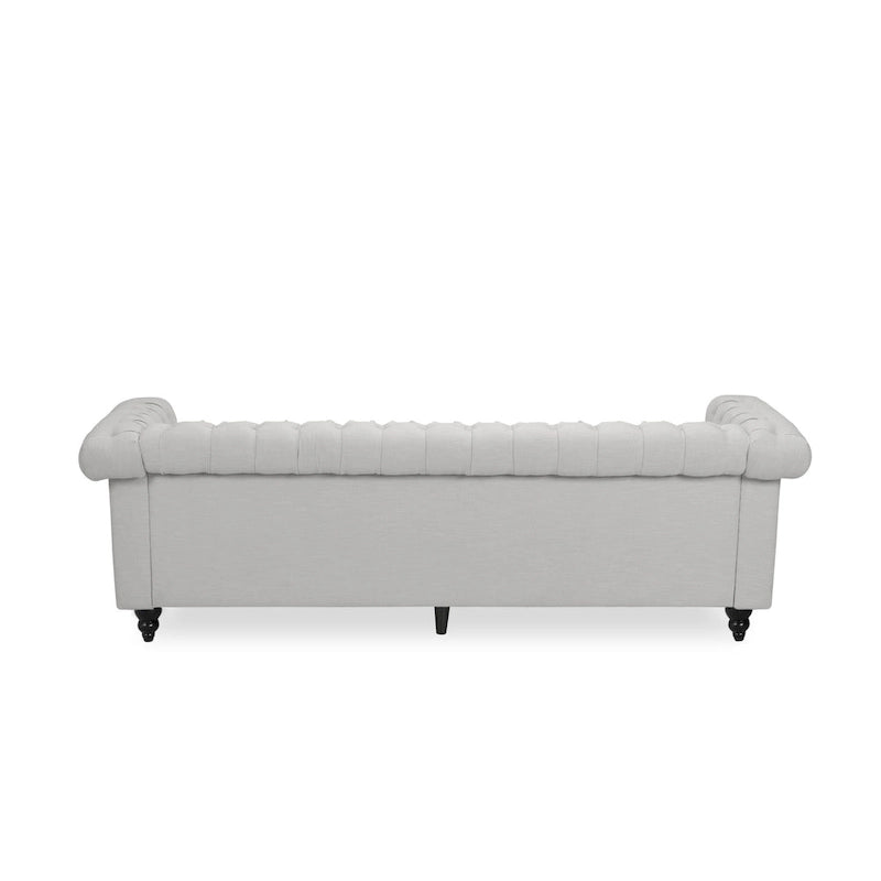 Divano Chesterfield trapuntato grigio