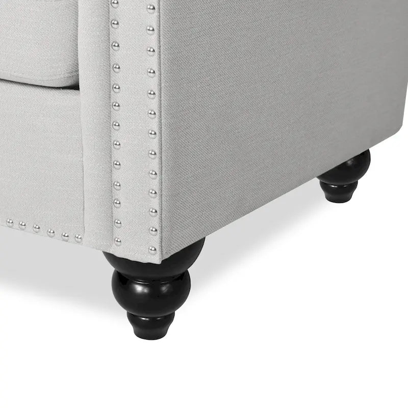 Divano Chesterfield trapuntato grigio