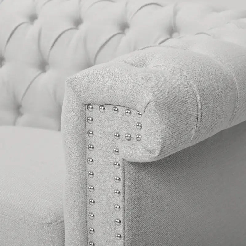 Divano Chesterfield trapuntato grigio