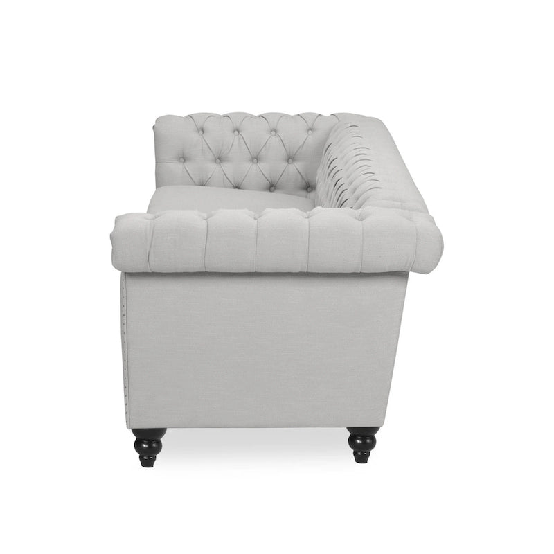 Divano Chesterfield trapuntato grigio