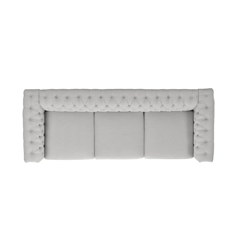 Divano Chesterfield trapuntato grigio