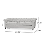 Divano Chesterfield trapuntato grigio