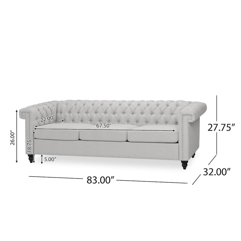Divano Chesterfield trapuntato grigio