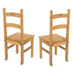 Sedie da pranzo in legno massello di pino set da 2 - Stile rustico