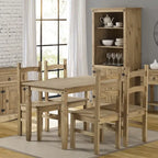 Sedie da pranzo in legno massello di pino set da 2 - Stile rustico