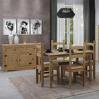 Sedie da pranzo in legno massello di pino set da 2 - Stile rustico
