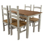 Sedie da pranzo in legno massello di pino set da 2 - Stile rustico